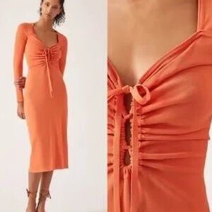 Callahan Vibrant Orange Long Sleeve Dress